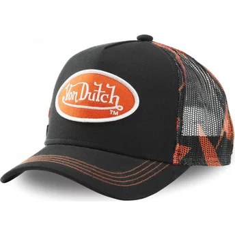 Czapka trucker czarna i pomarańczowa AO2 Von Dutch