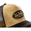 zloto-czarna-czapka-trucker-gol-marki-von-dutch
