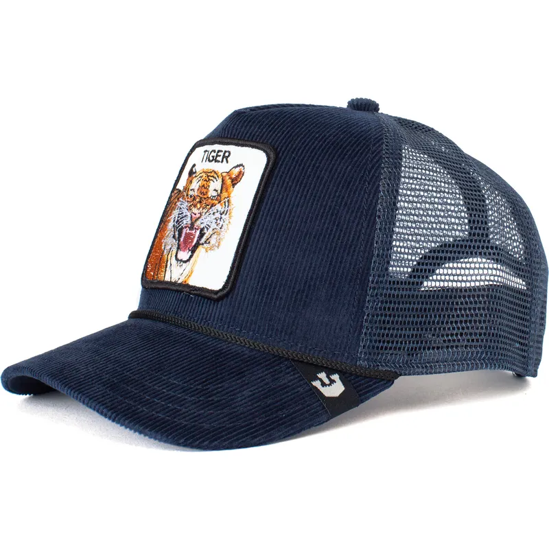 kepure-islenkta-tamsiai-melyna-snapback-tiger-rage-the-farm-goorin-bros