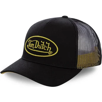 Czapka trucker czarna z logo żółty NEO YEL Von Dutch