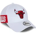 kepure-islenkta-balta-reguliuojamas-9forty-side-mark-chicago-bulls-nba-new-era