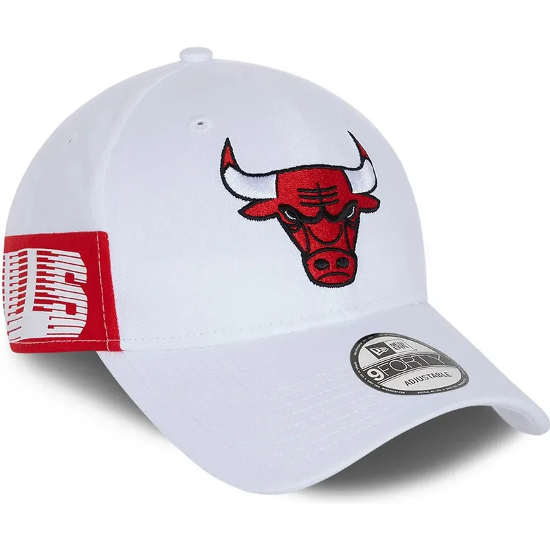 kepure-islenkta-balta-reguliuojamas-9forty-side-mark-chicago-bulls-nba-new-era