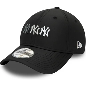 kepure-islenkta-juoda-reguliuojamas-9forty-stack-new-york-yankees-mlb-new-era