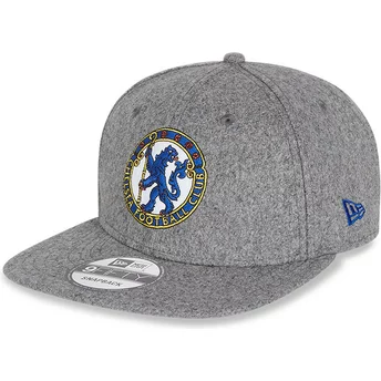 New Era Flat Brim 9FIFTY Low Profile Heritage Chelsea Football Club Grey Snapback Cap