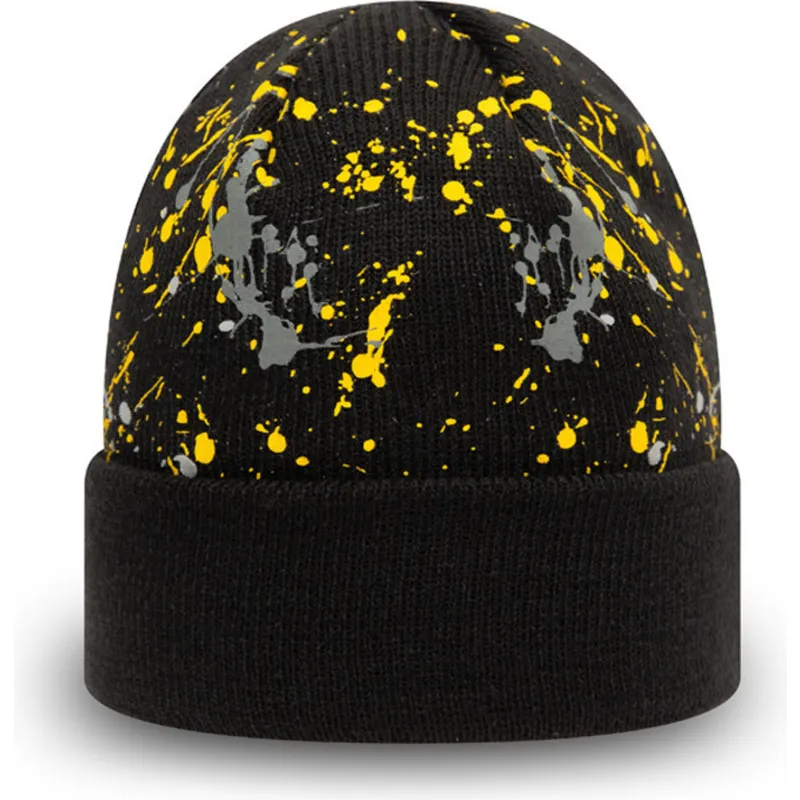 kepure-juoda-vaikams-cuff-knit-paint-splat-new-era