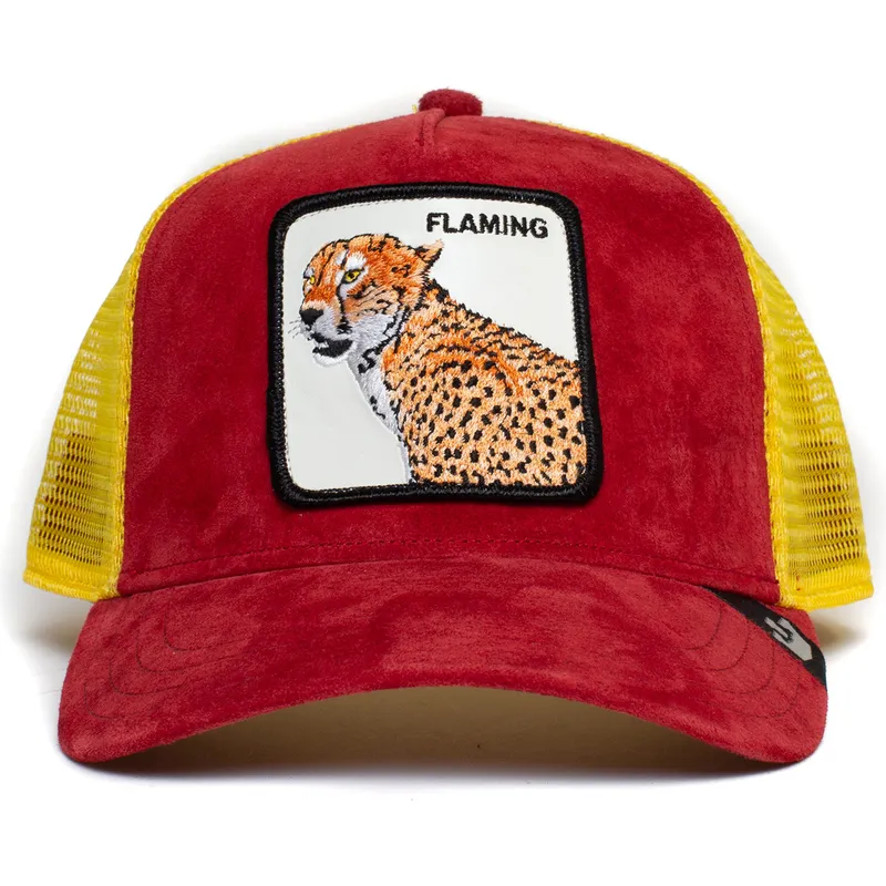 czapka-trucker-czerwono-zolta-leopard-flaming-hot-cheetah-the-farm-goorin-bros