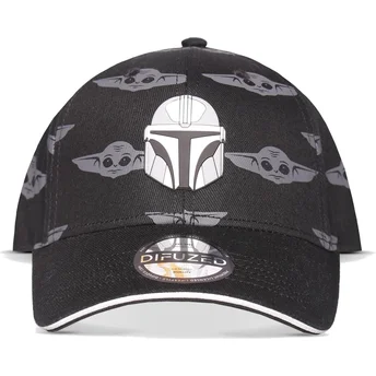 Czarna czapka z zakrzywionym daszkiem snapback Mandalorianin Din Djarin Star Wars od Difuzed