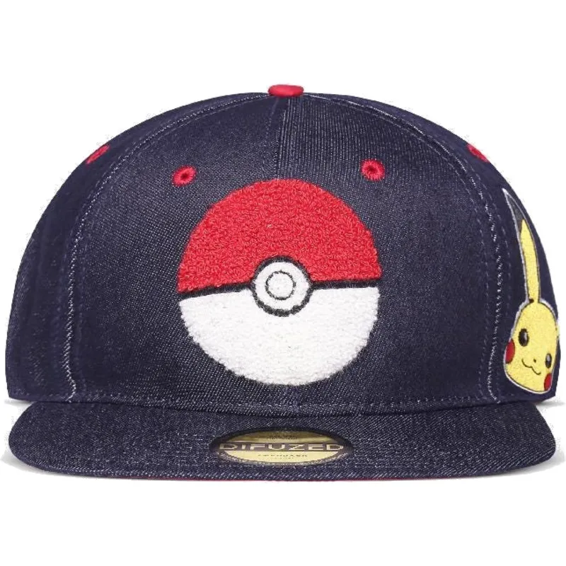 kepure-plokscia-melyna-snapback-vaquero-pikachu-difuzed