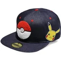 kepure-plokscia-melyna-snapback-vaquero-pikachu-difuzed