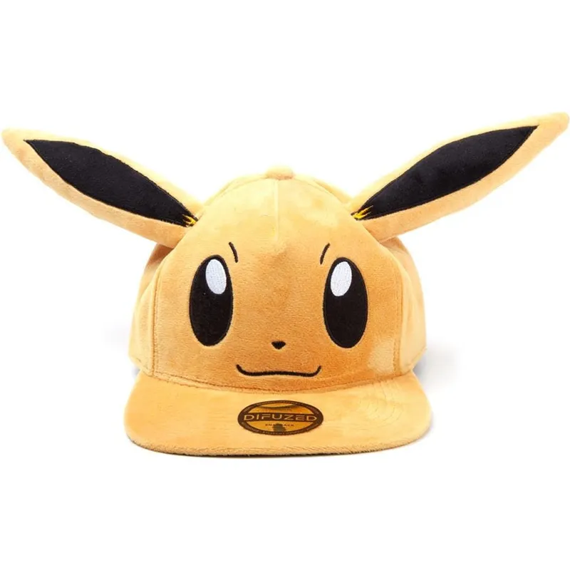 brazowa-plaska-czapka-snapback-eevee-plush-pokemon-od-difuzed