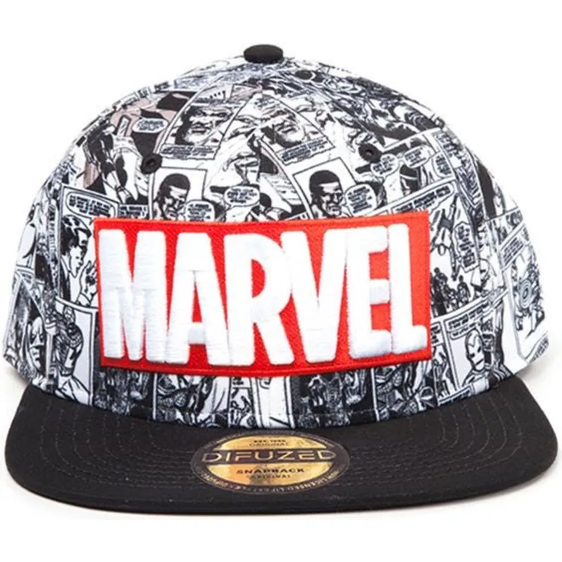 czarna-plaska-czapka-snapback-classic-logo-marvel-comics-od-difuzed