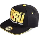 kepure-plokscia-juoda-snapback-be-your-own-hero-olympics-difuzed
