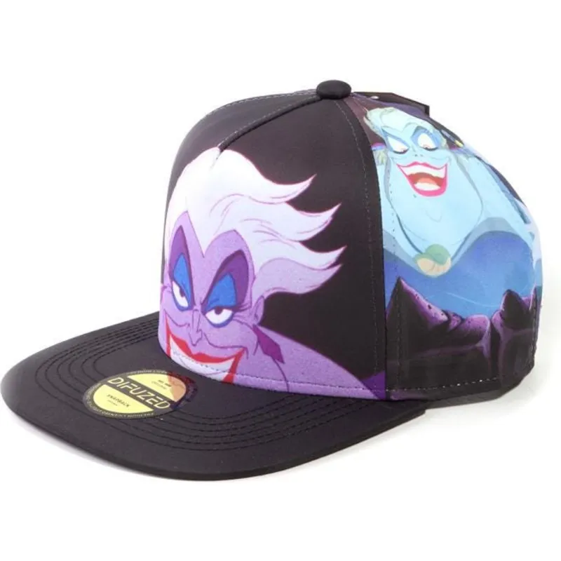 czarna-plaska-czapka-snapback-urszula-mala-syrenka-disney-od-difuzed
