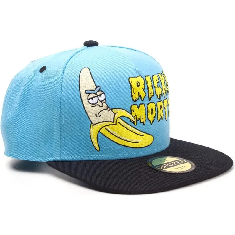 kepure-plokscia-melyna-snapback-banana-difuzed