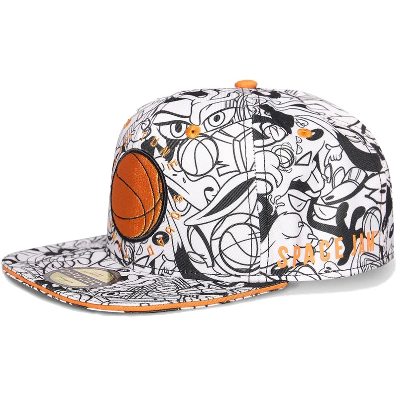 kepure-plokscia-balta-snapback-space-jam-difuzed