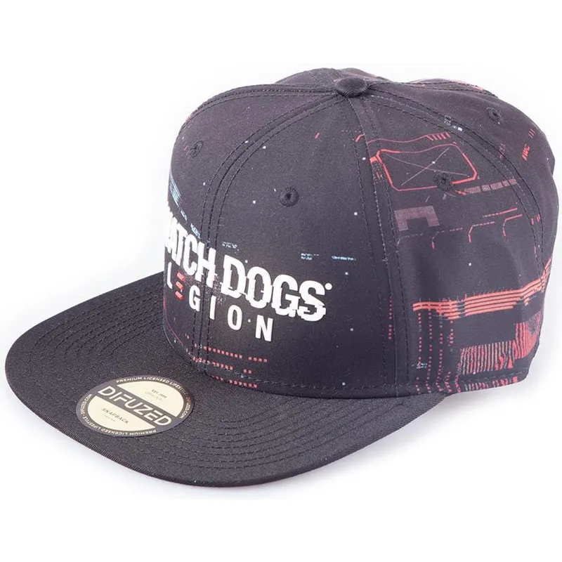 kepure-plokscia-juoda-snapback-glitch-legion-difuzed