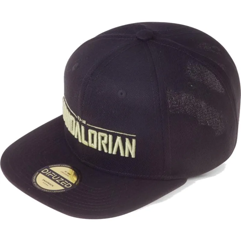 kepure-plokscia-juoda-snapback-the-mandalorian-silhouette-difuzed