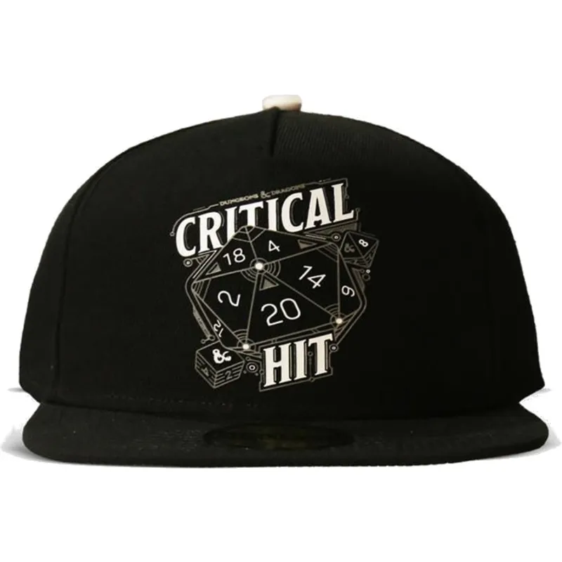 kepure-plokscia-juoda-snapback-critical-hit-dice-difuzed