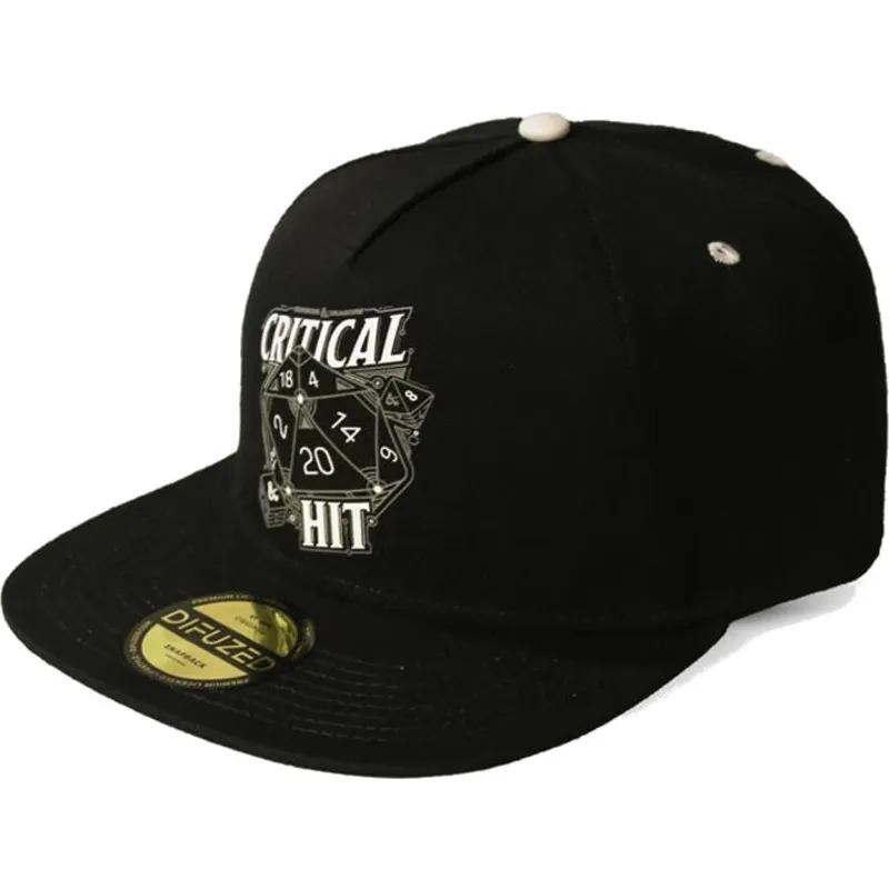 kepure-plokscia-juoda-snapback-critical-hit-dice-difuzed