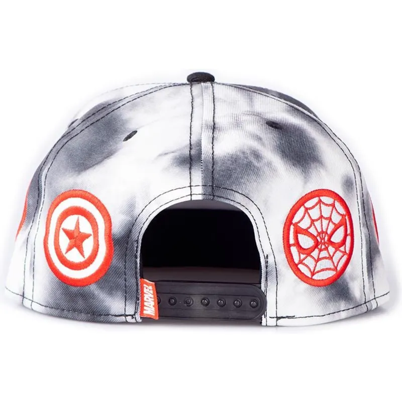 kepure-plokscia-balta-snapback-tye-dye-badge-difuzed