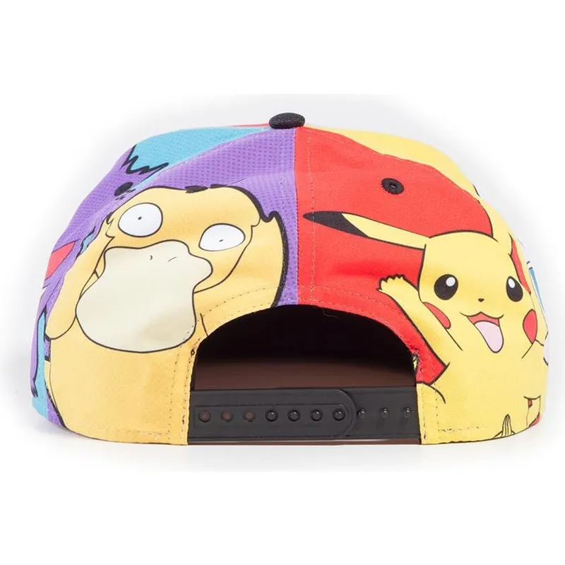 plaska-czapka-wielokolorowa-snapback-pikachu-squirtle-gengar-psyduck-jigglypuff-multi-pop-art-pokemon-od-difuzed
