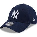kepure-islenkta-tamsiai-melyna-reguliuojamas-9forty-denim-new-york-yankees-mlb-new-era