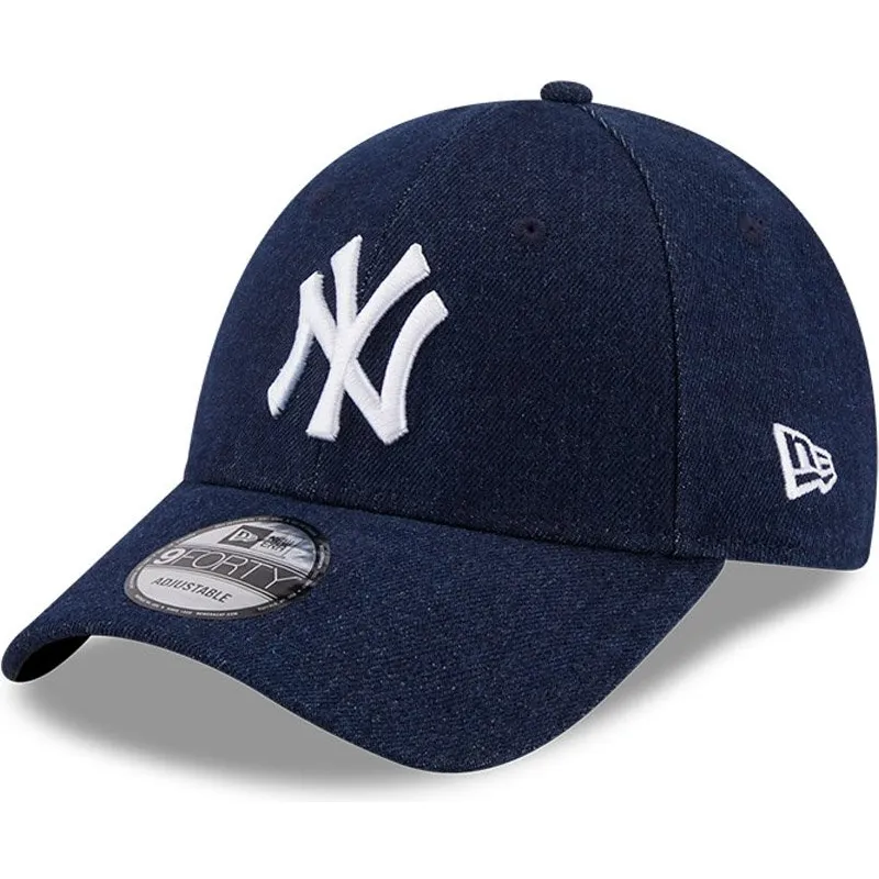 kepure-islenkta-tamsiai-melyna-reguliuojamas-9forty-denim-new-york-yankees-mlb-new-era