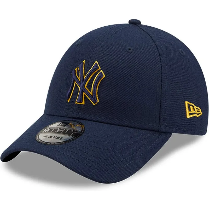 kepure-islenkta-tamsiai-melyna-reguliuojamas-9forty-pop-outline-new-york-yankees-mlb-new-era