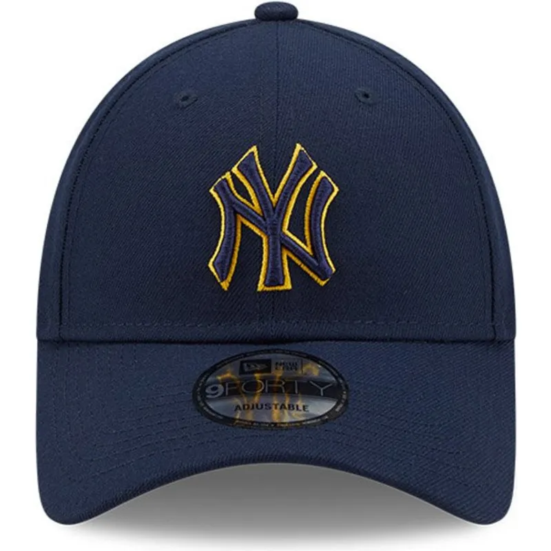 kepure-islenkta-tamsiai-melyna-reguliuojamas-9forty-pop-outline-new-york-yankees-mlb-new-era