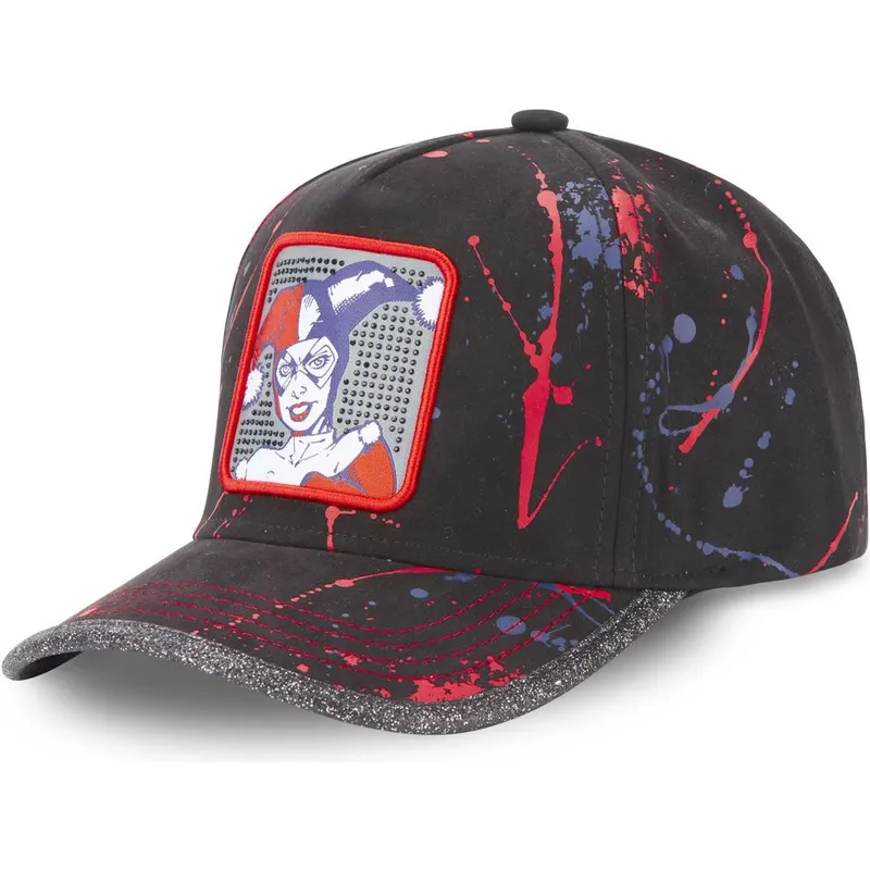 Capslab Curved Brim Harley Quinn TAG HAR DC Comics Black and Red Adjustable Cap Caphunters.lt