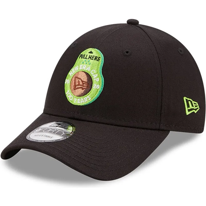 kepure-islenkta-juoda-reguliuojamas-aguacate-9forty-food-icon-new-era