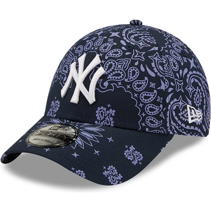 kepure-islenkta-tamsiai-melyna-reguliuojamas-9forty-paisley-print-new-york-yankees-mlb-new-era kepure-islenkta-tamsiai-melyna-reguliuojamas-9forty-paisley-print-new-york-yankees-mlb-new-era