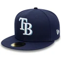 kepure-plokscia-tamsiai-melyna-priglundanti-59fifty-ac-perf-tampa-bay-rays-mlb-new-era