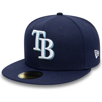 Kepurė plokščia tamsiai mėlyna priglundanti 59FIFTY AC Perf Tampa Bay Rays MLB New Era