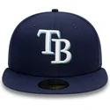kepure-plokscia-tamsiai-melyna-priglundanti-59fifty-ac-perf-tampa-bay-rays-mlb-new-era