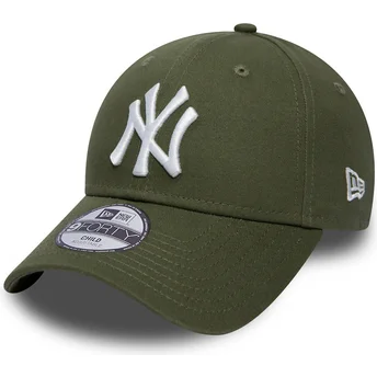 Kepurė išlenkta žalia reguliuojama juostelė vaikams 9FORTY League Essential New York Yankees MLB New Era