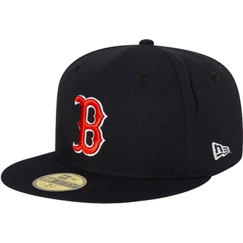 Cap plokščia navy blue ajustada 59FIFTY AC Perf Boston Red Sox MLB New Era