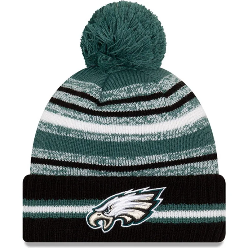 cap-pompom-green-negro-sport-sideline-philadelphia-eagles-nfl-new-era