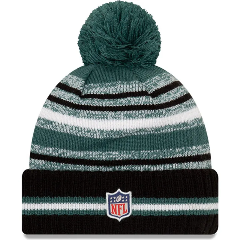 cap-pompom-green-negro-sport-sideline-philadelphia-eagles-nfl-new-era