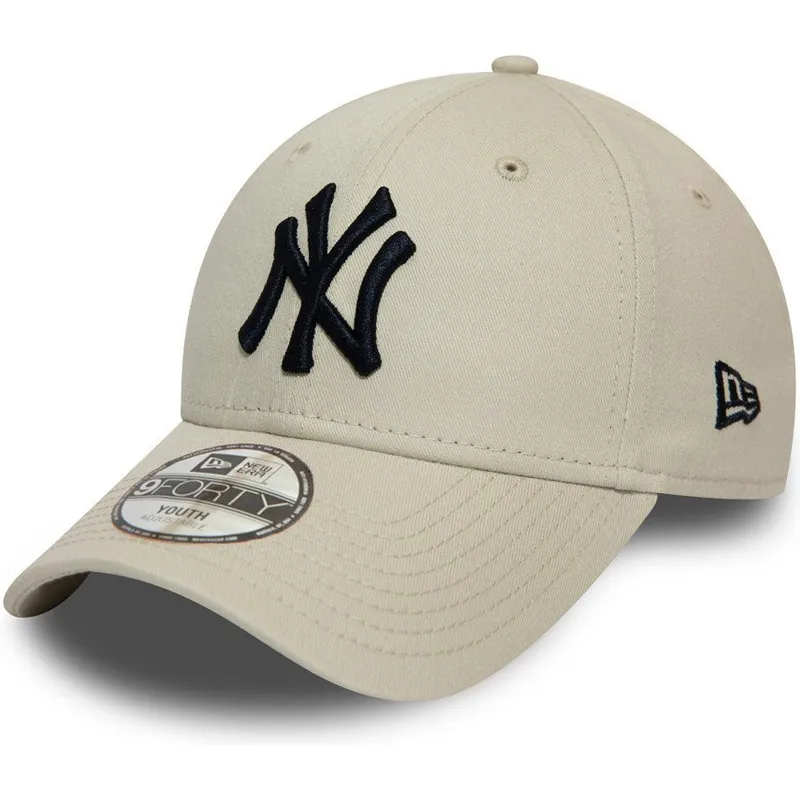 cap-islenkta-beige-adjustable-strap-vaikams-9forty-league-essential-new-york-yankees-mlb-new-era