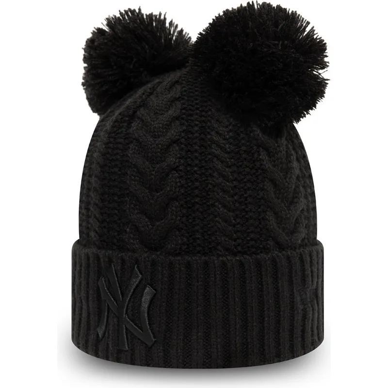 kepure-su-bumbulu-juoda-doble-knit-cuff-new-york-yankees-mlb-new-era
