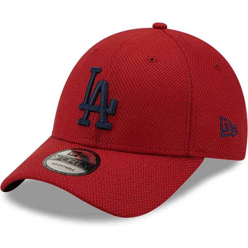 kepure-islenkta-raudona-reguliuojamas-9forty-diamond-era-los-angeles-dodgers-mlb-new-era