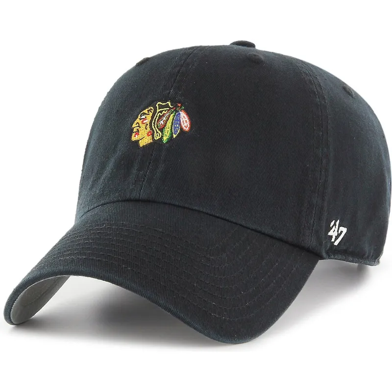 kepure-islenkta-juoda-reguliuojamas-clean-up-base-runner-chicago-blackhawks-nhl-47-brand