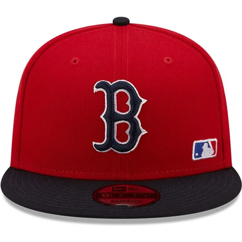 kepure-plokscia-raudona-snapback-9fifty-team-arch-boston-red-sox-mlb-new-era