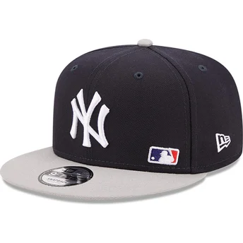 granatowo-szara-plaska-czapka-snapback-9fifty-team-arch-new-york-yankees-mlb-new-era