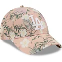 kepure-islenkta-rozine-reguliuojamas-9forty-floral-los-angeles-dodgers-mlb-new-era