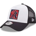 kepure-islenkta-tamsiai-melyna-snapback-a-frame-frame-team-patch-new-york-yankees-mlb-new-era