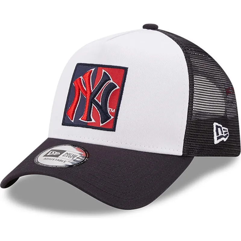 kepure-islenkta-tamsiai-melyna-snapback-a-frame-frame-team-patch-new-york-yankees-mlb-new-era
