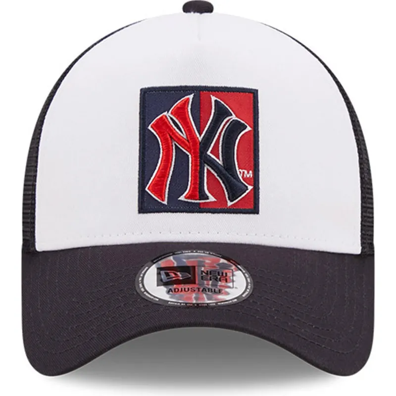 kepure-islenkta-tamsiai-melyna-snapback-a-frame-frame-team-patch-new-york-yankees-mlb-new-era