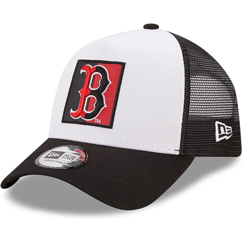 kepure-islenkta-juoda-snapback-a-frame-team-patch-boston-red-sox-mlb-new-era